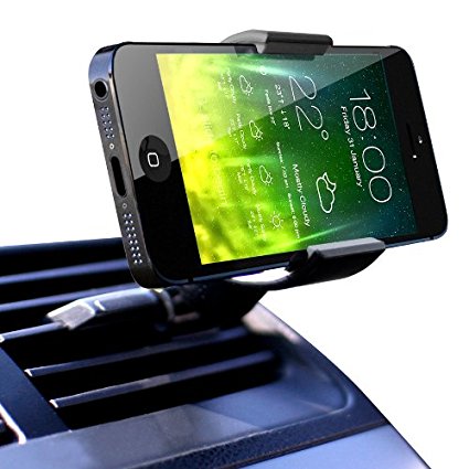 Koomus Air Vent Universal Smartphone Car Mount Holder Cradle for all iPhone and Android devices - Retail Packaging - Black