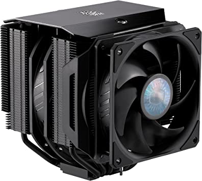 Cooler Master MasterAir MA624 Stealth CPU Air Cooler, Dual Tower Heatsink, Push-Pull SickleFlow 140 V2 Fans, 6 Heat Pipe Array, Easy Installation, Matte Black Finish - Universal Socket Compatibility