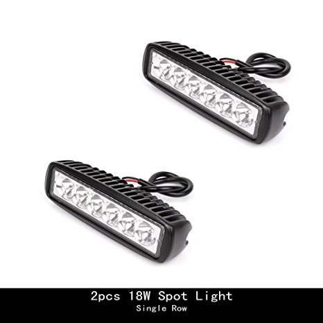 Topcarlight 2PCS 18w 6" inch Epistar Spot LED Work Light Bar Off Road 4wd Truck Jeep Boat UTE ATV Driving Car Lamp