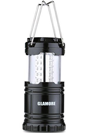 Glamore CL10 Ultra Bright 30 LED Portable Outdoor Camping Lantern Flashlights Collapsible LED Work Light Battery Powered Emergency Light Red Flashing Lamplight