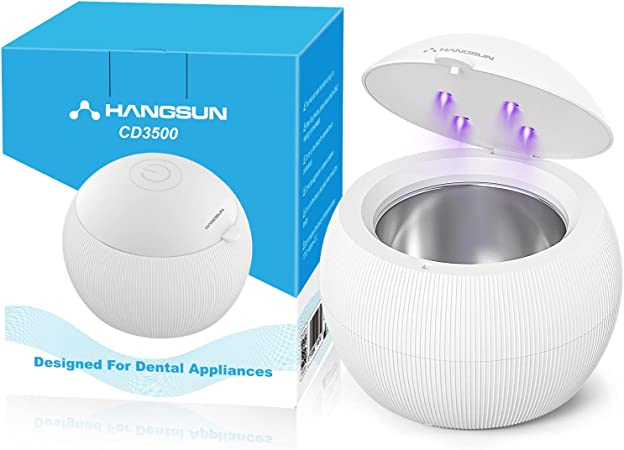 Hangsun Ultrasonic UV Cleaner Machine for Dentures, Aligner, Retainer, Whitening Trays, Mouthguards, Ultrasonic Cleaner Machine for All Dental Appliances