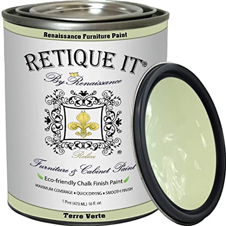 Retique It Chalk Finish Renaissance Furniture Paint, 32 oz (Quart), 36 Terre Verte