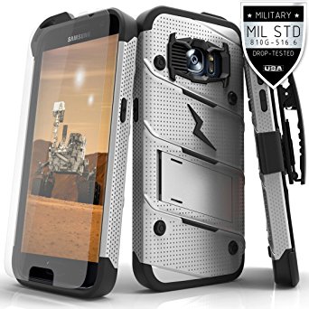 Samsung Galaxy S7 Case, Zizo [Bolt Series] w/ FREE [Galaxy S7 Screen Protector] Kickstand [Military Grade Drop Tested] Holster Clip - Galaxy S7 G930