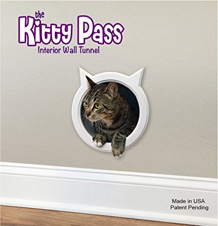 The Kitty Pass Wall entry cat door, Cat Door Tunnel, Cat Wall door Pet Door Hidden Litter Box.