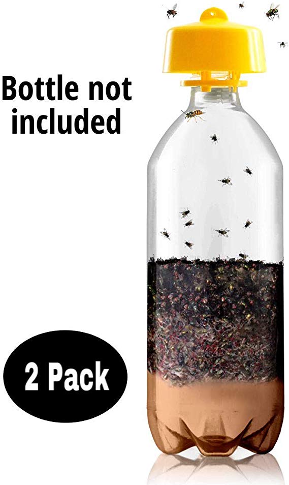 Hemus No Fly Zone Device for Outdoor and Indoor for House Fruit Horse Biting Animal Dog Drain Tachinid Flies - Reusable and Works with Disposable Bottles, Kids & Pet Safe