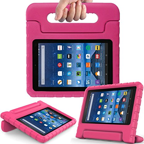 AVAWO Kids Case for Fire 7 2017 - Light Weight Shock Proof Handle Kid-Proof Case for Fire 7 inch Display Tablet (7th Generation - 2017 release), Rose