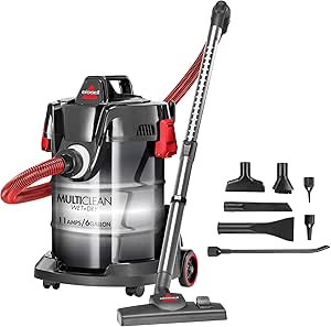 Bissell Wet/Dry Shop Garage Vacuum Cleaner, 11 Amp, 6 Gallon Black