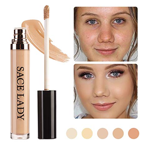SACE LADY Full Coverage Liquid Concealer, Pro Long Wearing Smooth Concealer for Dark Circles,Blemishes and Spots (05.Honey)