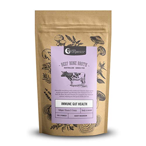 Beef Bone Broth Powder - 48 Hour Slow Cooked For Max Nutrients & 100% Grass-Fed Beef - Helps Reduce Inflammation, Packed With Collagen, Supports Immune Health - Bone Broth (Mushroom)