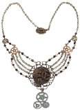 Elope Womens Steampunk Gear Chain Antique Necklace Adult