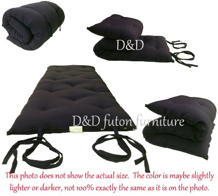 Brand New Full Size Black Traditional Japanese Floor Futon Mattresses Foldable Cushion Mats Yoga Meditaion 54 Wide X 80 Long