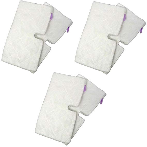 ECOMAID Steam Mop Pads Replacement Microfiber Machine Washable Cleaning Pads for Shark Steam Pocket Mops S3500 Series S3501 S3601 S3550 S3901 S3801 SE450 S3801CO S3601D-White