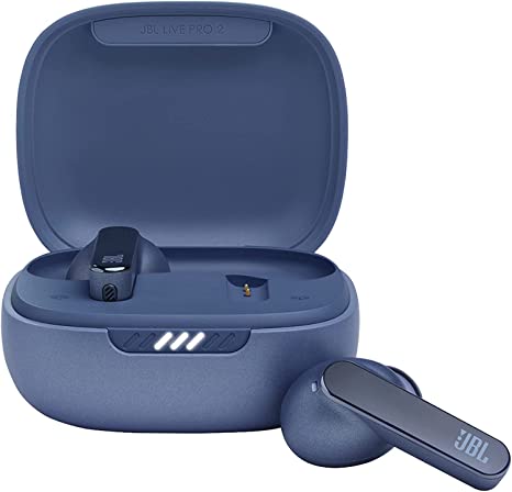 JBL Live Pro 2 TWS | True Adaptive Noise Cancellation Earbuds | Upto 40Hrs Playtime | Adjust EQ for Extra Bass | 6 Mics for Crystal Clear Calls | Dual Pairing | Qi Compatible | Built-in Alexa (Blue)