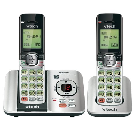 VTech CS6529-2 DECT 60 Phone Answering System with Caller IDCall Waiting 2 Cordless Handsets SilverBlack