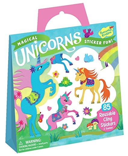 Peaceable Kingdom Magical Unicorns Sticker Fun! Reusable Sticker Tote