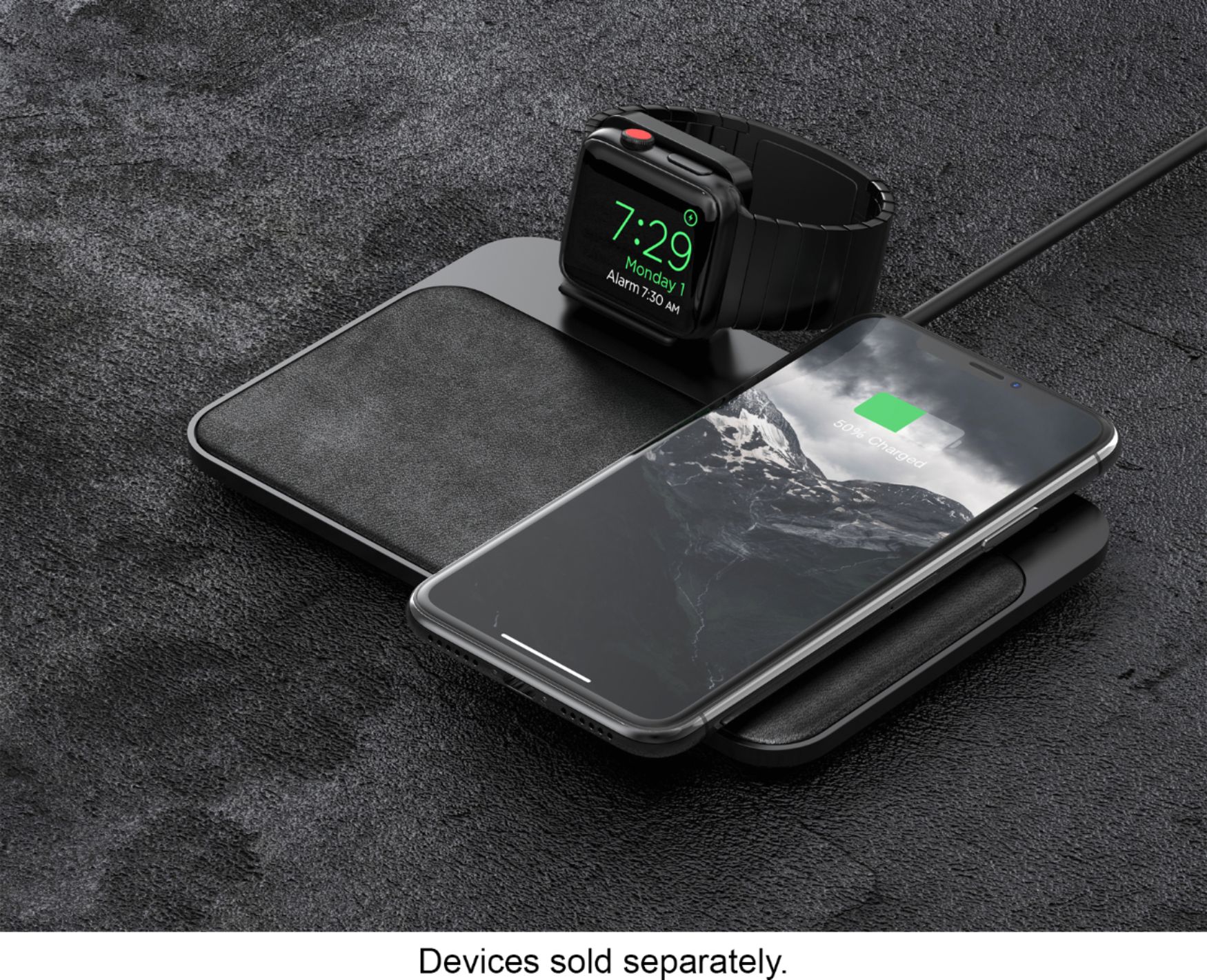 Nomad - Wireless Charging Pad for iPhone and Apple Watch - Black