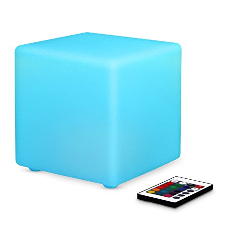 Albrillo Table Lamp, Color Changing Bedside Lamps, Dimmable Rechargeable Wireless, Cube