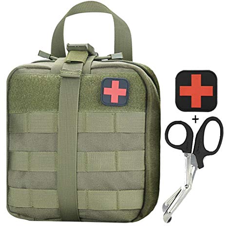 Infityle EMT Pouch - Tactical MOLLE Rip-Away 1000D Nylon Medical Utility Bag with Buckle Strap IFAK Pouches - Free Bonus First Aid Patch and Shear