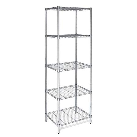 Honey-Can-Do SHF-01054 5-Tier Chrome Shelving Unit, 250 lbs