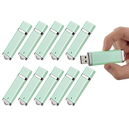 Topsell Thumb Stick 1GB USB 2.0 Flash Drive, Green, Pack of 10, Bulk Packaging (5003957)