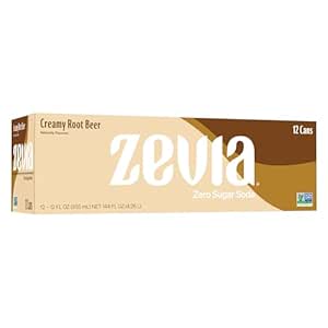 Zevia Zero Calorie Soda, Creamy Root Beer, 12 Ounce Cans (Pack of 12)