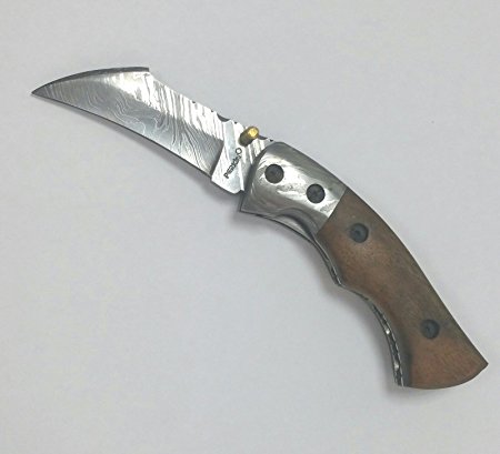 Handmade Damascus Pocket Knife - Beautiful Folding Knife