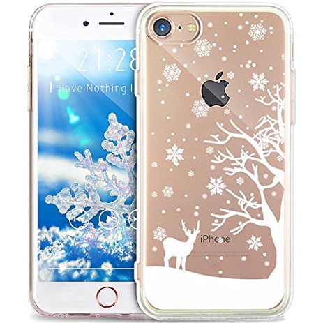 iPhone 5S Case,iPhone 5 Case,iPhone SE Case,ikasus Ultra Thin Soft TPU Case,Christmas Snowflake Serie,Soft Silicone Rubber Bumper Case,Crystal Clear Soft Clear Silicone Back Case for iPhone SE 5S 5,#3