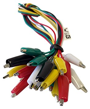 WGGE WG-026 10 Pieces and 5 Colors Test Lead Set & Alligator Clips, 20.5 inches
