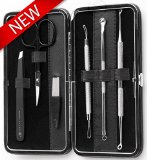 Acne Treatment - Blackheads and Pimples Remover Tools with Tweezers and Manicure Set By Marks Gouger 10026 Professional Skin Care Quality Comedone Extractors for Blackheads Pimples Whiteheads Zits Blemishes 10026 Must Beauty Supplies for Every Men and Women