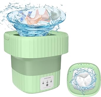 Portable Washing Machine, 6L Foldable Mini Washing Machine, Compact Travel Washing Machine for Small Items Baby Clothes Underwear Socks Towels Apartment Dorm Camping RV Travel Laundry