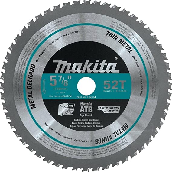 Makita A-96110 60T Stainless Steel Carbide-Tipped Saw Blade, 5-7/8"