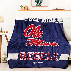 Northwest NCAA Legion Raschel Throw, 50" x 60" Mississippi Rebels