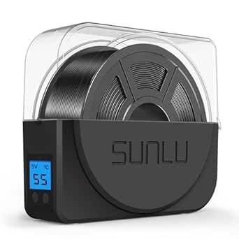 SUNLU Filament Trockner Box mit Ventilator für 3D Drucker Filament, Upgarded S1 PLUS Filament Trockenbox hält Filament Trocken, Spulenhalter für 1.75 2.85 3.00mm 3D Druck Filament, Filadryer Schwarz