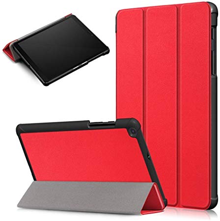 DETUOSI Case for Galaxy Tab A 8.0 Case 2019 (SM-T290),【Multi-Angle】 Ultrathin Protective Case Magnetic Trifold Stand Cover for Samsung Galaxy Tab A 8.0 Inch SM-T290/T295/T297 Tablet(2019),Red