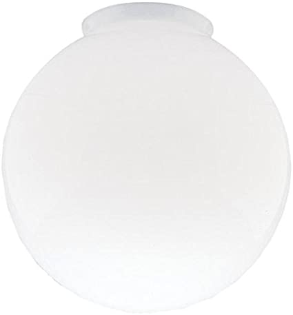 8-Inch White Glass Globe - 4-Inch Fitter Opening