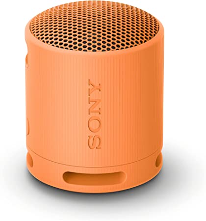 Sony SRS-XB100 Wireless Bluetooth Portable Lightweight Super-Compact Travel Speaker, Extra-Durable IP67 Waterproof & Dustproof, 16 Hour Battery, Versatile Strap, and Hands-Free Calling, Orange New