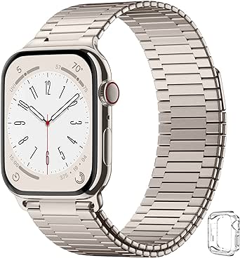 Maledan Compatible with Apple Watch Band 44mm 45mm 49mm 42mm 41mm 40mm 38mm Women Men, Stainless Steel Metal Strap with Case Bracelet for Apple Watch Ultra 2 Series 9 8 7 6 5 4 3 2 1 & iWatch SE