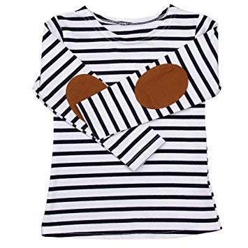 Gotd Toddler Infant Baby Girl Boy Clothes Winter Long Sleeve Stripe Long Sleeve Tops T-Shirt Blouses Autumn Outfits Gifts Christmas (3T(2-3 Years), Navy)