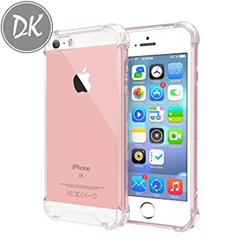 iPhone 5/5s/5SE Case,DK crashproof Case Crystal Clear ultrathin TPU Protective( edges and corners) ,Shock Absorbing for iPhone 5/5s/5SE (clear)