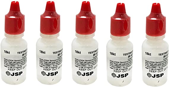 Jeweler's JSP 18K Gold Testing Acid Solutions - 12g - 5 Bottles
