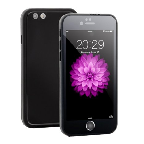 Waterproof Case for iPhone 6 plus/6s plus, ANNONGONE Full Sealed ultrathin light Waterproof Shockproof DirtProof Case Protective Cover for iPhone 5.5"- Black