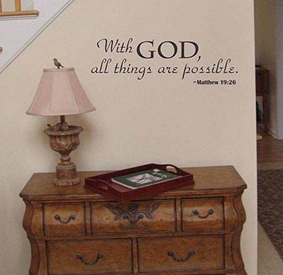 With God All Things Are Possible religious wall decal sticker