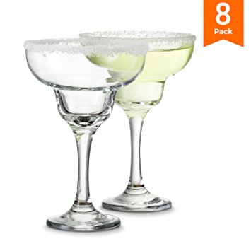 KooK Margarita Clear Durable Glass, 10 Ounce, 8 Piece Set