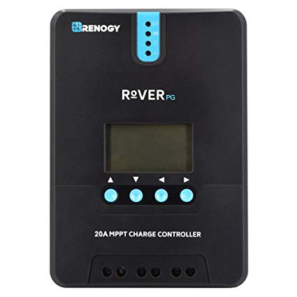 Renogy Rover 20 Amp 12V/24V MPPT Solar Charge Controller Regulator Compatible with Lithium Sealed, Gel, and Flooded Batteries Bluetooth Module