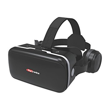 Portronics POR-824 Saga PRO VR Box Virtual Reality Headsets with Headphones, Ultra Polished HD optical lenses 3D glasses for Mobile