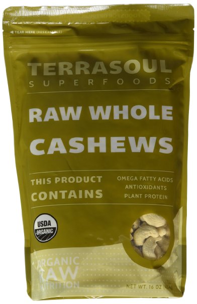 Terrasoul Superfoods Raw Organic Cashews (Whole), 5 Pounds