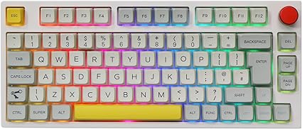 EPOMAKER Theory TH80 PRO 75% ISO(UK) Hot Swap RGB 2.4Ghz/Bluetooth 5.0/Wired Mechanical Keyboard with MDA PBT Keycaps, 4000mah Battery, Knob Control for WIN/Mac/PS4/PS5/Xbox (Flamingo Switch)