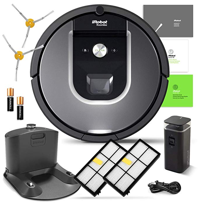 iRobot Roomba 960 Robotic Vacuum Cleaner Wi-Fi Connectivity   Manufacturer's Warranty   Extra Sidebrush Extra Filter Bundle