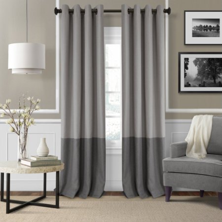 Elrene Home Fashions Braiden Blackout Window Panel 52-Inch by 95-Inch, Gray