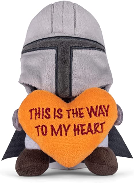 Star Wars Dog Toy Mandalorian Plush Squeaker| 6” Mandalorian to My Heart Plush Squeaker Pet Toy | Star Wars Toy for Dogs Mandalorian Stuffed Animal 6 inch